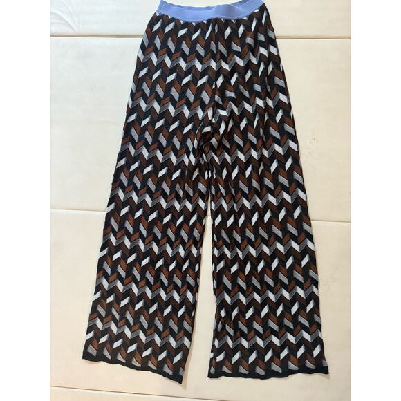 M-Missoni NWT $857 pantalone zig zag wide leg trousers pants sz M 42